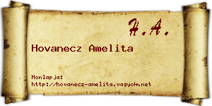 Hovanecz Amelita névjegykártya